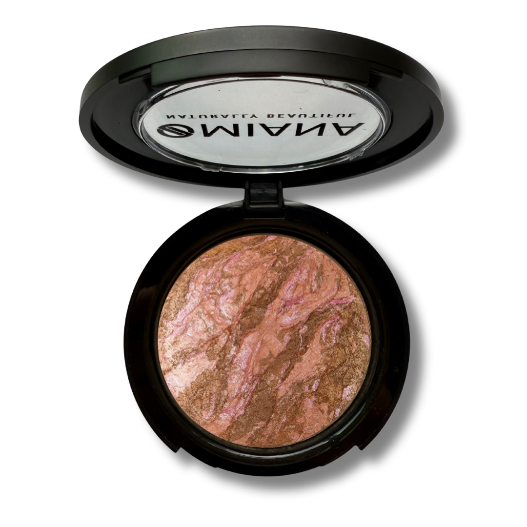 Mineral Makeup Baked Cream Bronzer Compact with lid open | Omiana