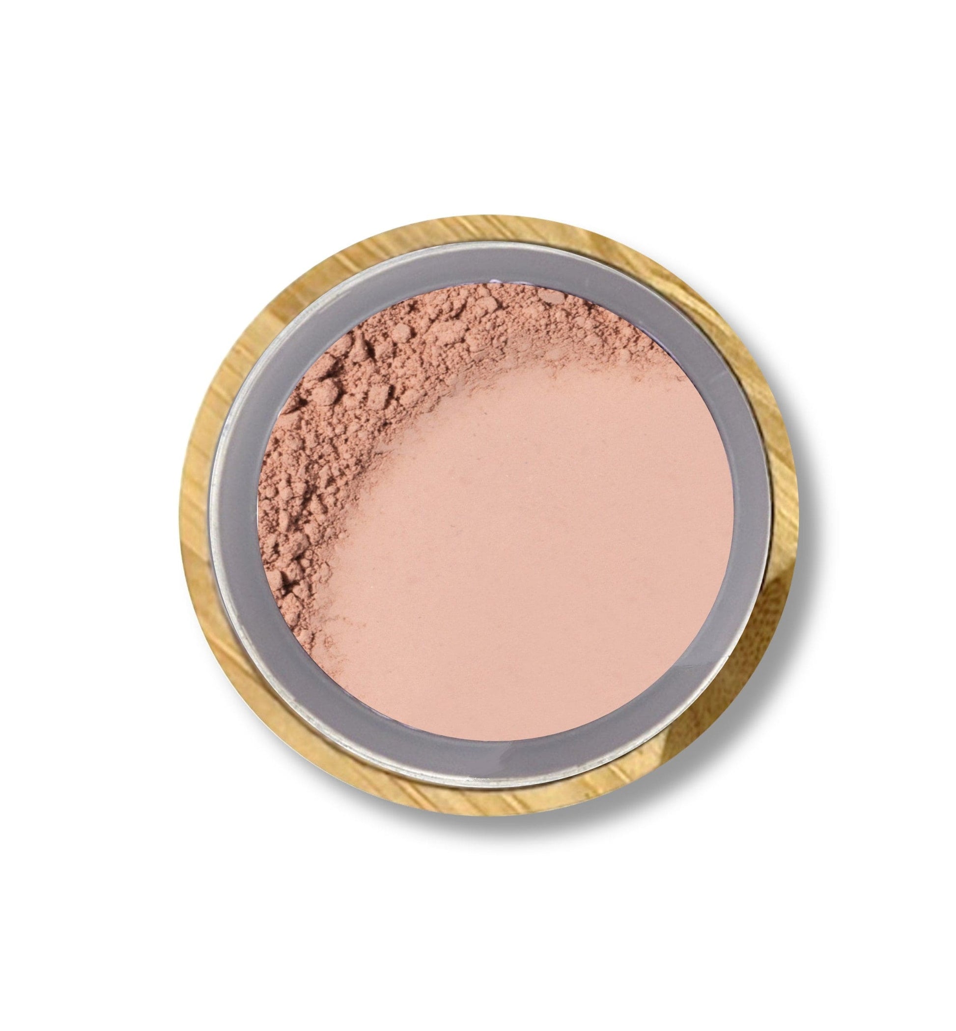 Titanium Dioxide-Free Loose Powder Mineral Makeup in bamboo container on white background | Omiana 