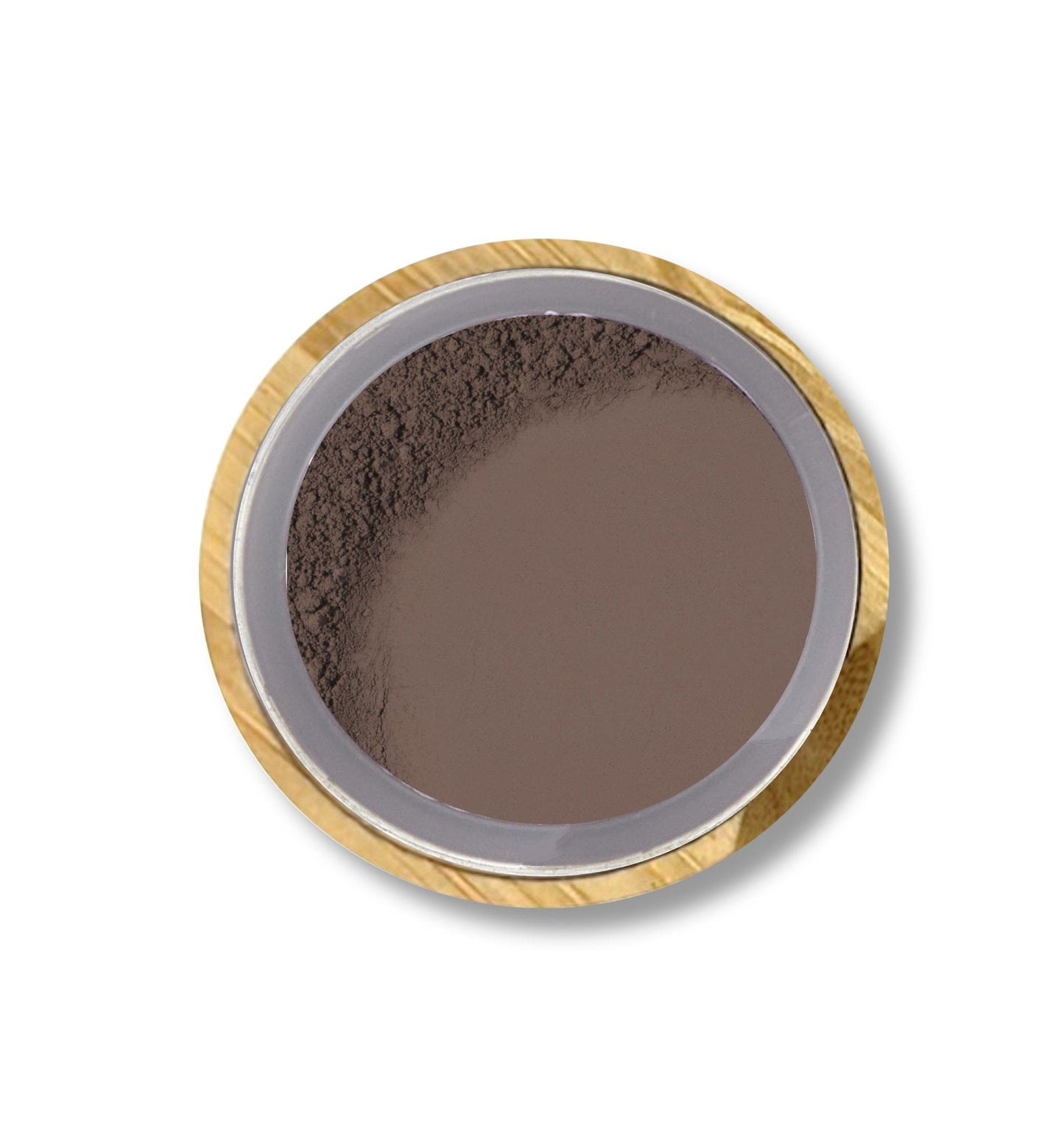 Demure Loose Powder Titanium Dioxide-Free Eyeshadow in bamboo container on white background | Omiana 
