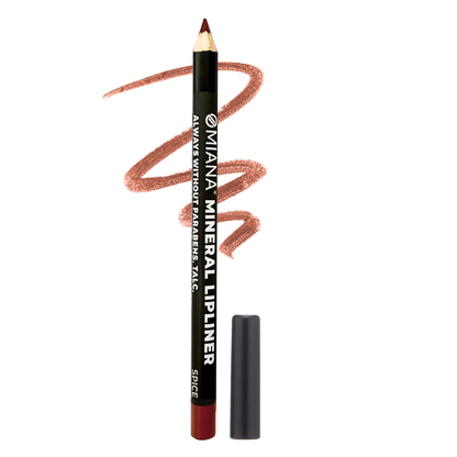 Omiana mineral lipliner pencil with spice swatch on white background